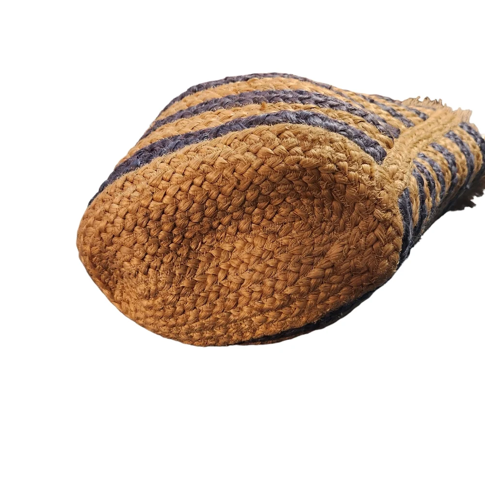 THE AMELIA JUTE BAG - BLUE STRIPE- BEACH BAG - Picture 6 of 8